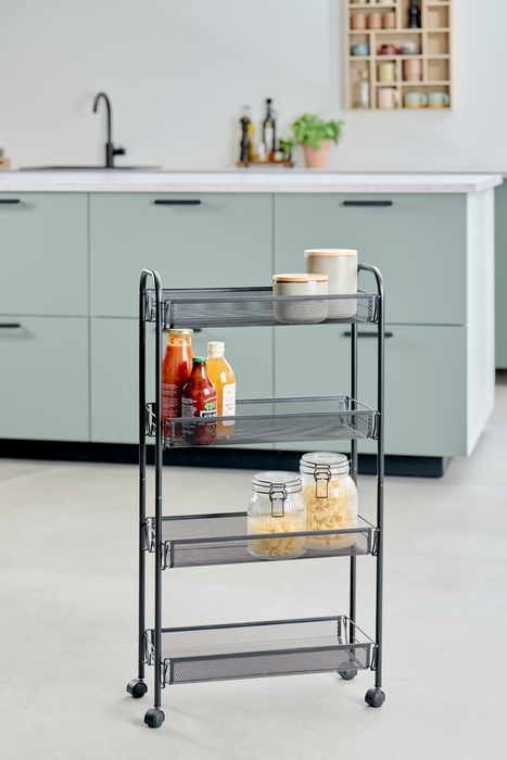 Rullevogn m/4 kurve sort - DAY